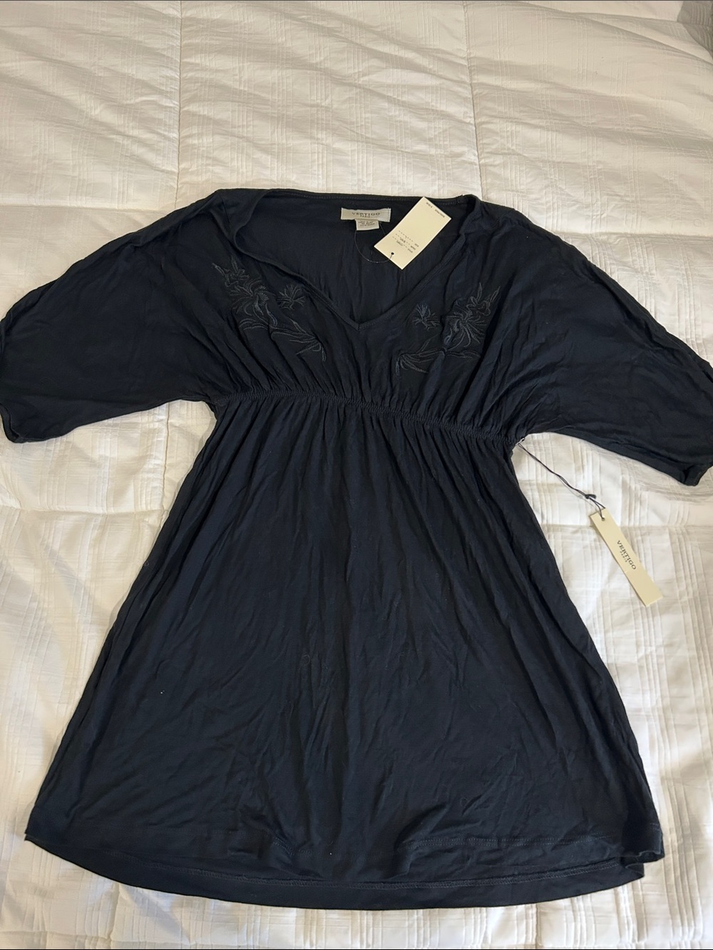 Vertigo Paris Navy Blue Tunic Top